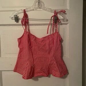 Zara Red Gingham Crop Top